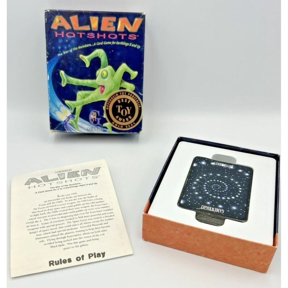 Gamewright Alien Hotshots Card Game 1998 Vintage OOP Complete Gold Award